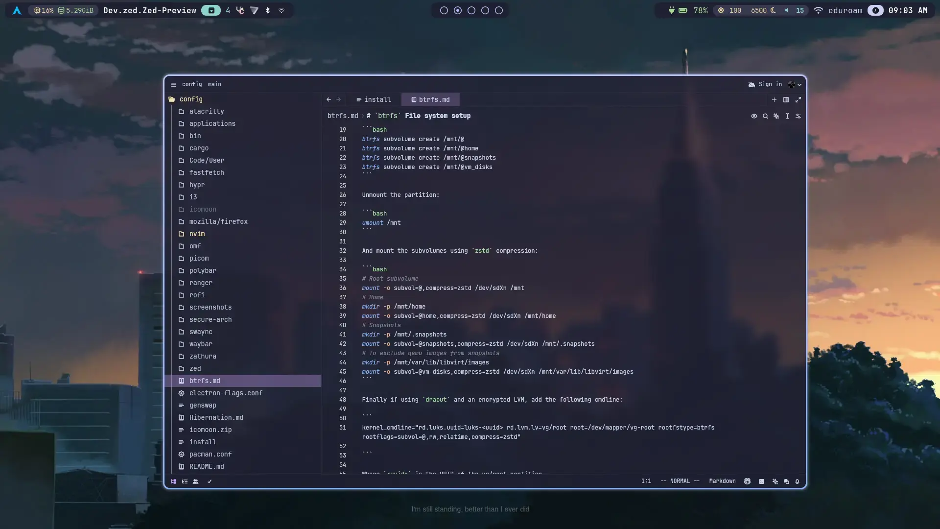 Preview of the Linux configuration project.