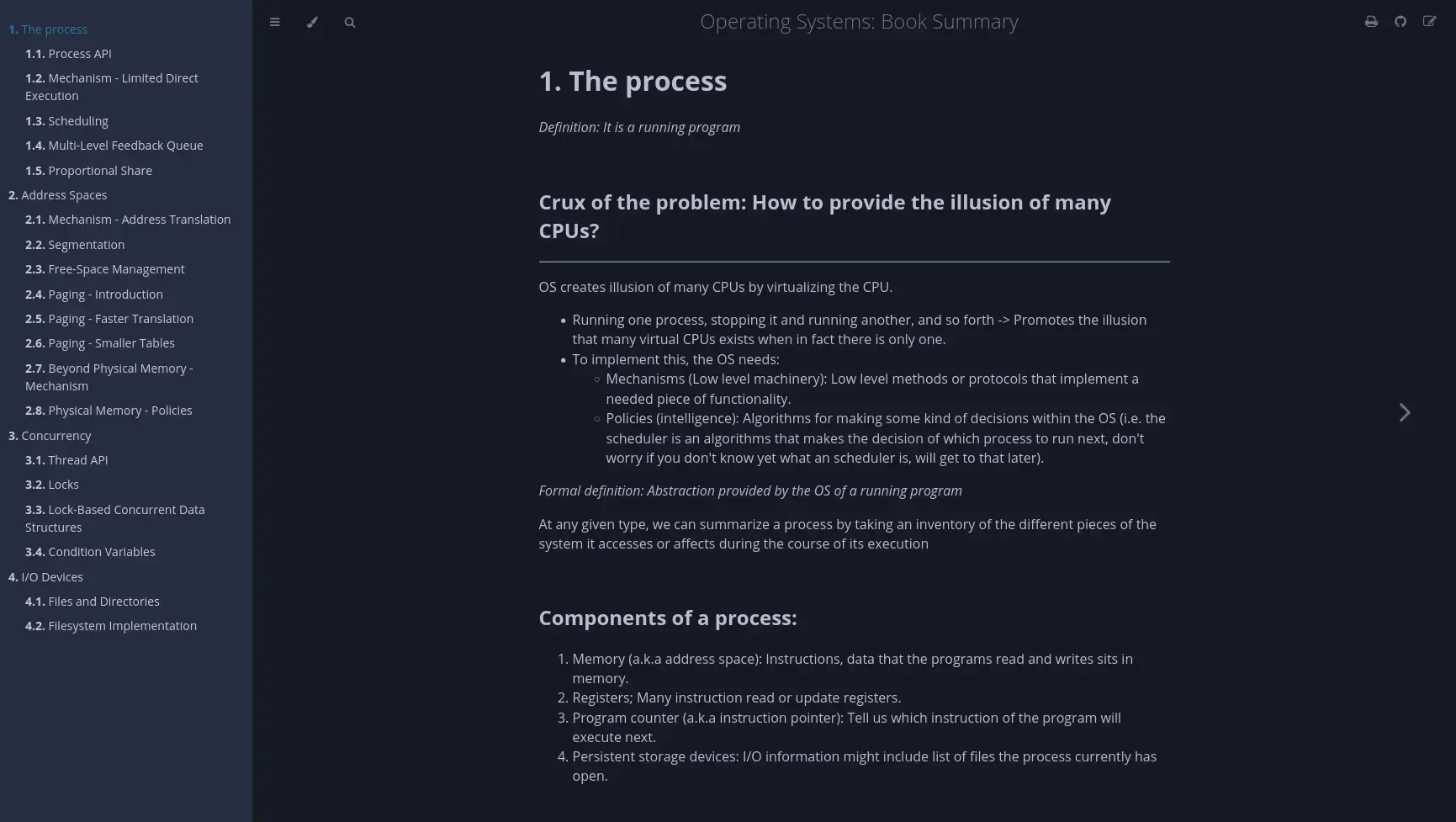 Cover-like preview for the operating systems summary project.